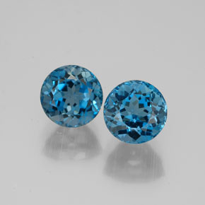  ct natürliche blauer Topas-Edelsteine, Rundschliff, VVS