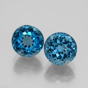  ct natürliche blauer Topas-Edelsteine, Rundschliff, VVS