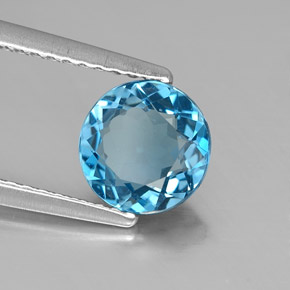 1,40 ctw natürlicher blauer Topas, Rundschliff, VVS