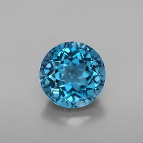 2,60 ctw natürlicher blauer Topas, Rundschliff, VVS