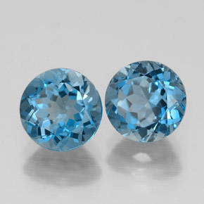  ct natürliche blauer Topas-Edelsteine, Rundschliff, VVS
