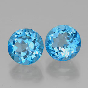  ct natürliche blauer Topas-Edelsteine, Rundschliff, VVS