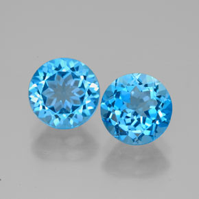  ct natürliche blauer Topas-Edelsteine, Rundschliff, VVS