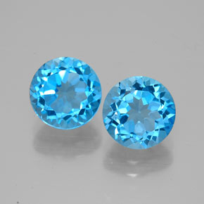  ct natürliche blauer Topas-Edelsteine, Rundschliff, VVS