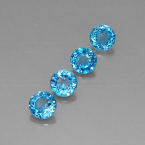  ct natürliche blauer Topas-Edelsteine, Rundschliff, VVS