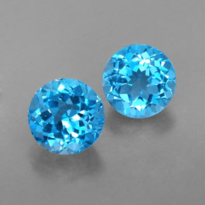  ct natürliche blauer Topas-Edelsteine, Rundschliff, VVS-VS