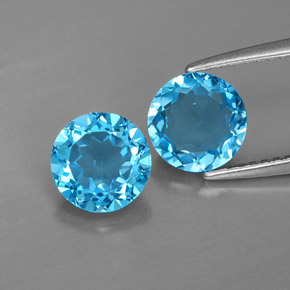 ct natürliche blauer Topas-Edelsteine, Rundschliff, VVS-VS