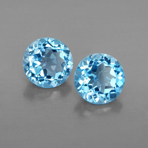  ct natürliche blauer Topas-Edelsteine, Rundschliff, VVS-VS