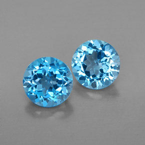  ct natürliche blauer Topas-Edelsteine, Rundschliff, VVS-VS