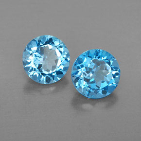  ct natürliche blauer Topas-Edelsteine, Rundschliff, VVS-VS