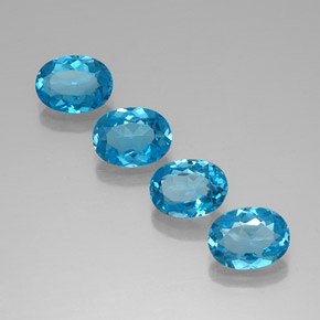 5,89 ctw natürlicher blauer Topas, Oval Schliff, VVS