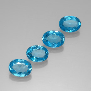 5,89 ctw natürlicher blauer Topas, Oval Schliff, VVS