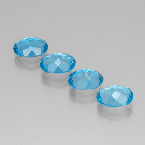 5,89 ctw natürlicher blauer Topas, Oval Schliff, VVS