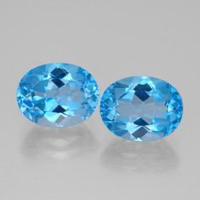  ct natürliche blauer Topas-Edelsteine, Oval Schliff, VVS