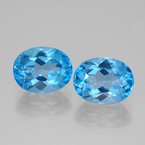  ct natürliche blauer Topas-Edelsteine, Oval Schliff, VVS