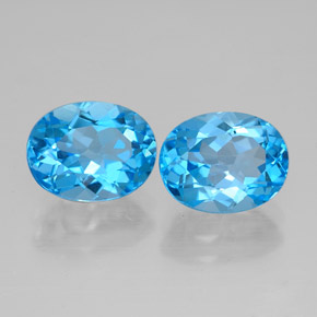 ct natürliche blauer Topas-Edelsteine, Oval Schliff, VVS