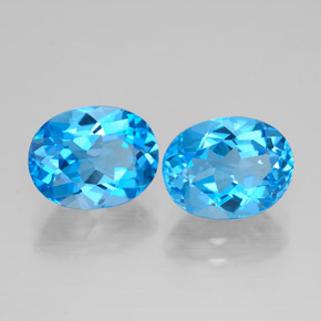  ct natürliche blauer Topas-Edelsteine, Oval Schliff, VVS