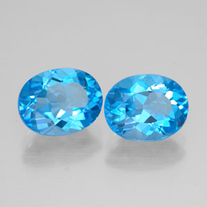  ct natürliche Schweizer Blau Topas-Edelsteine, Oval Schliff, VVS
