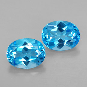  ct natürliche blauer Topas-Edelsteine, Oval Schliff, VVS