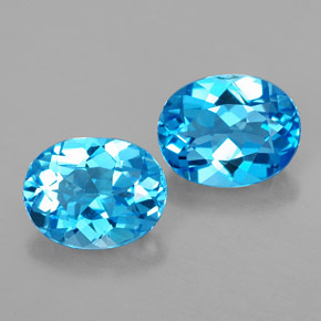  ct natürliche blauer Topas-Edelsteine, Oval Schliff, VVS