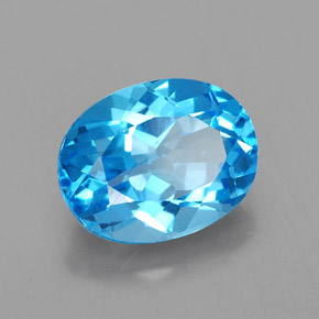 2,51 ctw natürlicher blauer Topas, Oval Schliff, VVS