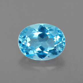 2,51 ctw natürlicher blauer Topas, Oval Schliff, VVS