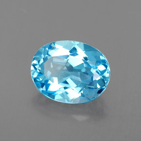2,51 ctw natürlicher blauer Topas, Oval Schliff, VVS