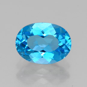 1,53 ctw natürlicher blauer Topas, Oval Schliff, VVS