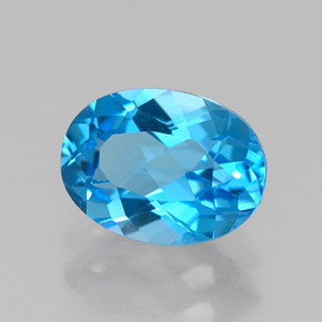 1,53 ctw natürlicher blauer Topas, Oval Schliff, VVS