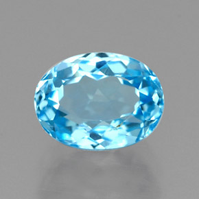 2,02 ctw natürlicher blauer Topas, Oval Schliff, VVS