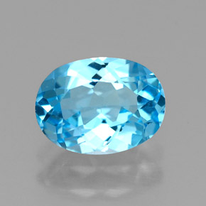 1,47 ctw natürlicher blauer Topas, Oval Schliff, VVS