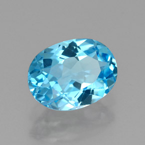1,47 ctw natürlicher blauer Topas, Oval Schliff, VVS