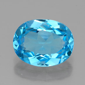 2,18 ctw natürlicher blauer Topas, Oval Schliff, VVS