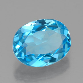2,18 ctw natürlicher blauer Topas, Oval Schliff, VVS