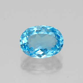 1,62 ctw natürlicher blauer Topas, Oval Schliff, VVS