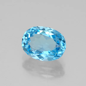 1,62 ctw natürlicher blauer Topas, Oval Schliff, VVS