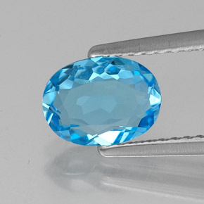 1,36 ctw natürlicher blauer Topas, Oval Schliff, VVS