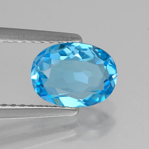 1,36 ctw natürlicher blauer Topas, Oval Schliff, VVS