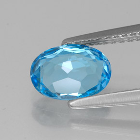 1,36 ctw natürlicher blauer Topas, Oval Schliff, VVS