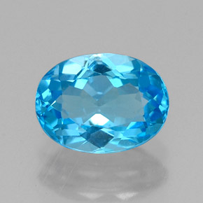 1,69 ctw natürlicher blauer Topas, Oval Schliff, VS