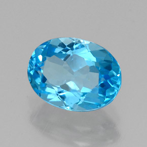 1,69 ctw natürlicher blauer Topas, Oval Schliff, VS