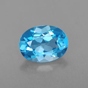 1,64 ctw natürlicher blauer Topas, Oval Schliff, VVS