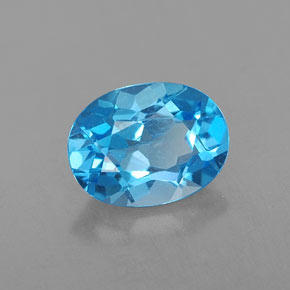 1,64 ctw natürlicher blauer Topas, Oval Schliff, VVS