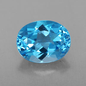 2,54 ctw natürlicher blauer Topas, Oval Schliff, VVS