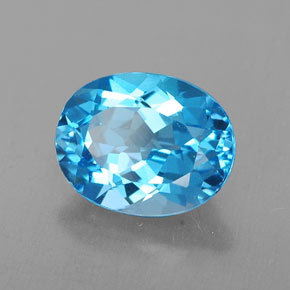 2,54 ctw natürlicher blauer Topas, Oval Schliff, VVS