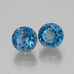  ct natürliche blauer Topas-Edelsteine, Rundschliff, VVS