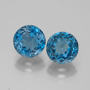  ct natürliche blauer Topas-Edelsteine, Rundschliff, VVS