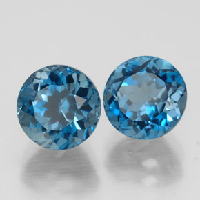  ct natürliche blauer Topas-Edelsteine, Rundschliff, VVS