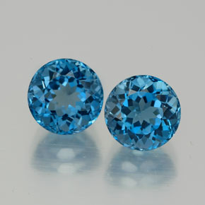  ct natürliche blauer Topas-Edelsteine, Rundschliff, VVS