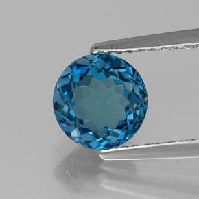 1,71 ctw natürlicher blauer Topas, Rundschliff, VVS
